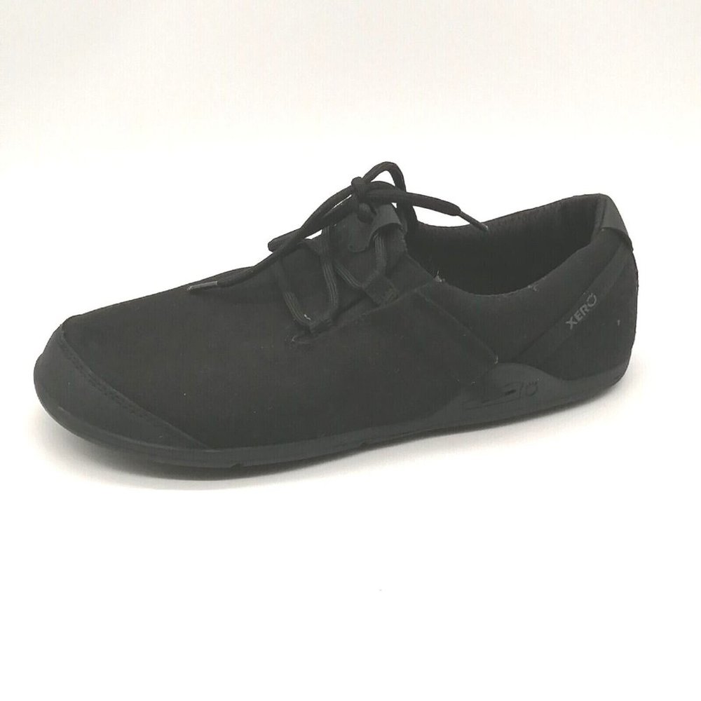 Xero shoes Mens Hana Lace Up Sneaker Black Round Toe Flat Heel Cushioned Sz 8